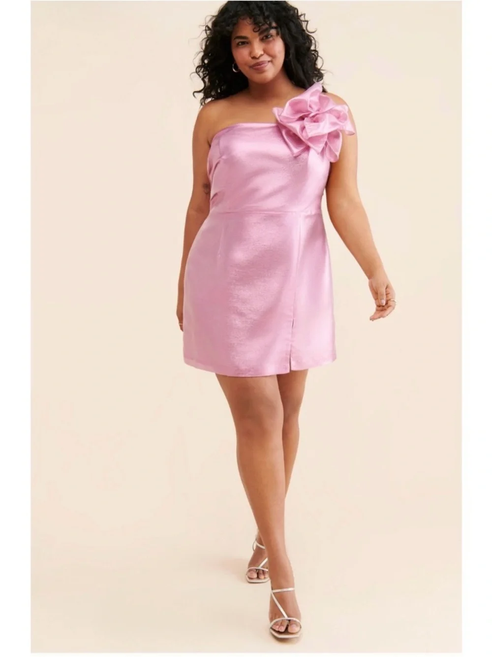 Hutch Metallic Corsage Bow Mini Dress in Pink / Rose Sz 6 - BNWT - Barbiecore